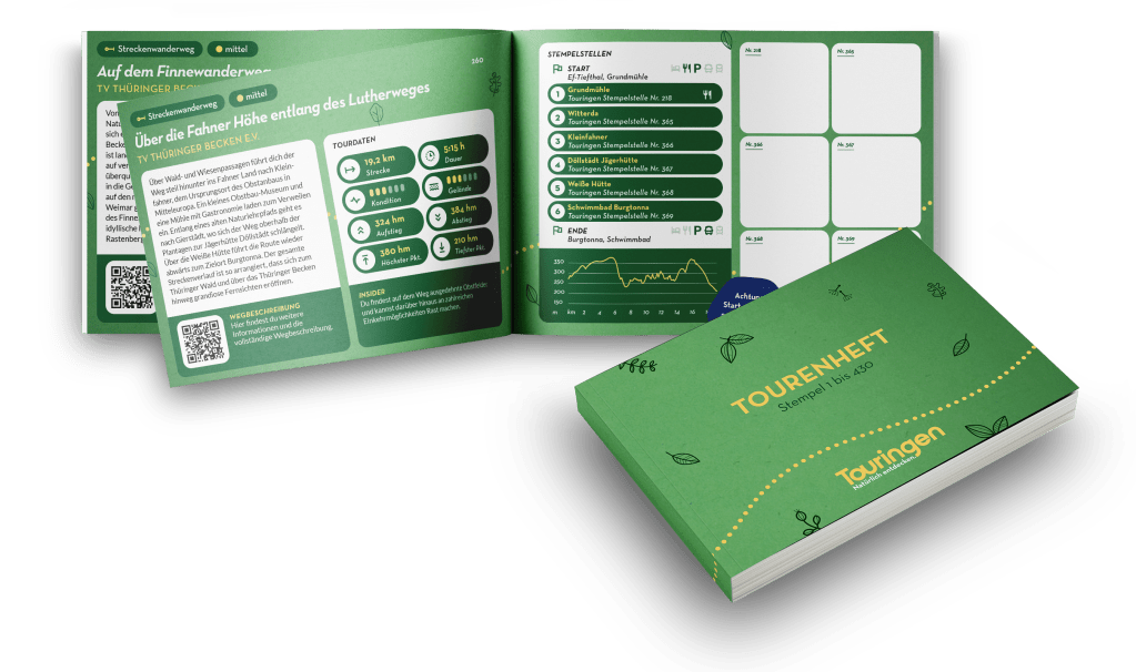 TOURINGEN Tourenheft mit 430 Stempelstellen.