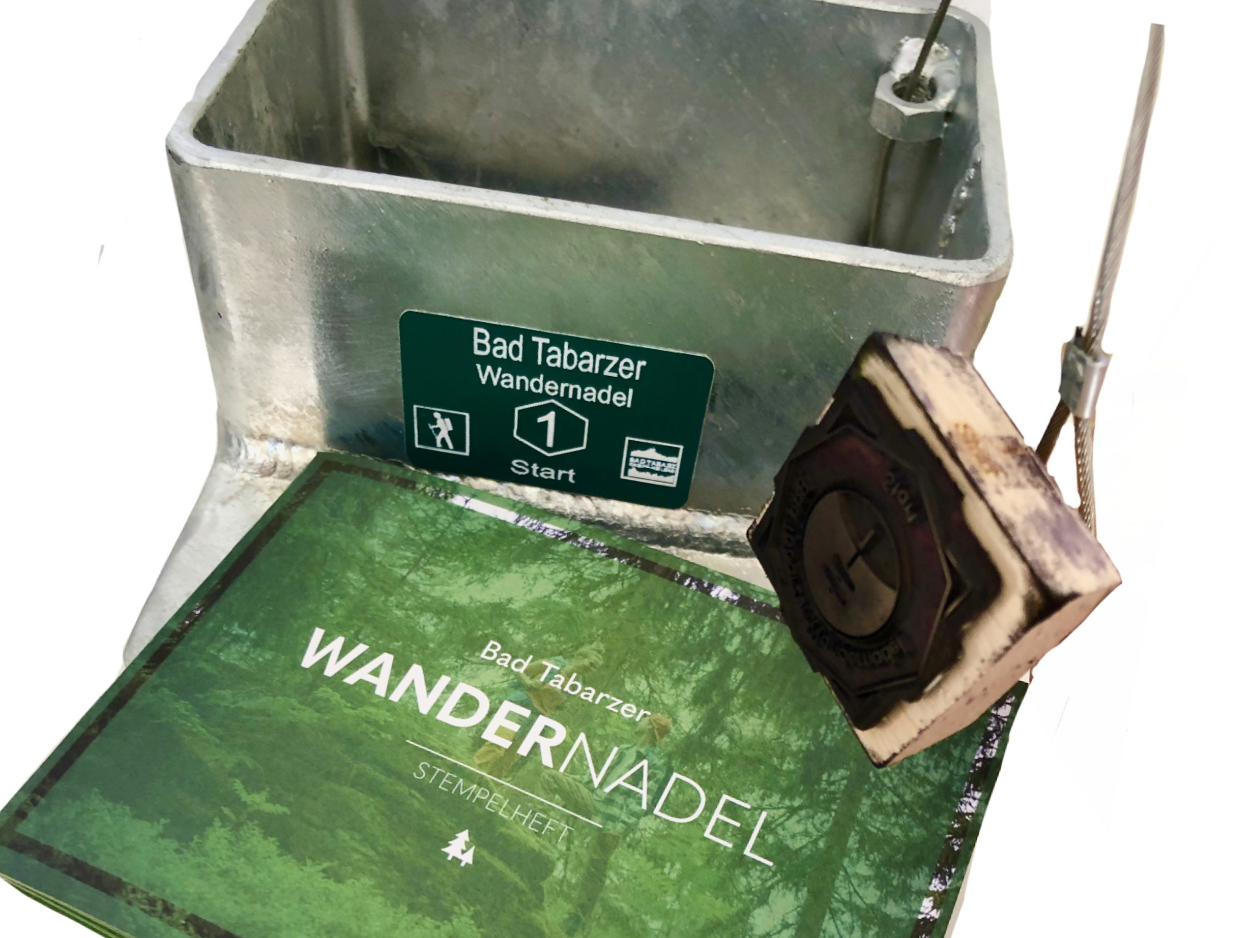 Bad Tabarzer Wandernadel, Stempelkasten, Stempel, Stempelheft Bad Tabarz