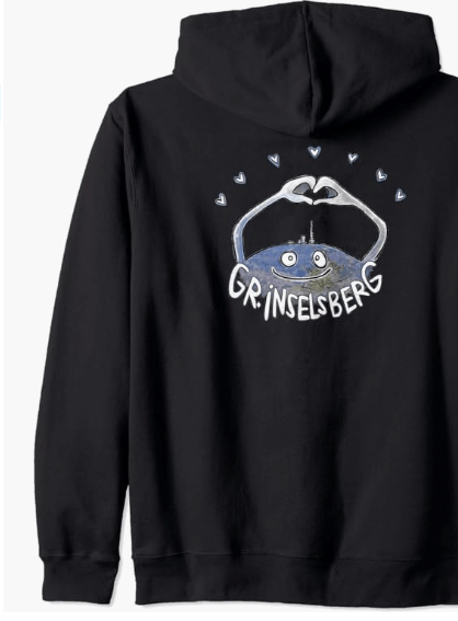 Kapuzenjacke mit Inselsberg Motiv, Gr. Inselsberg, Großer Inselsberg, Zeichnung, Spruch