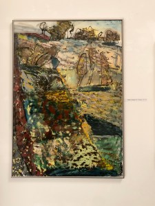 Siegfried Böhning, Schloss Dryburg, 2025, Felder Am Hang, 2020, Öl auf Papier, 100 x 70 cm