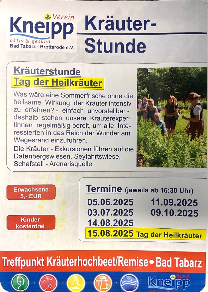 Kneipp Kräuterstunde Poster Bad Tabarz, Heilkräuter