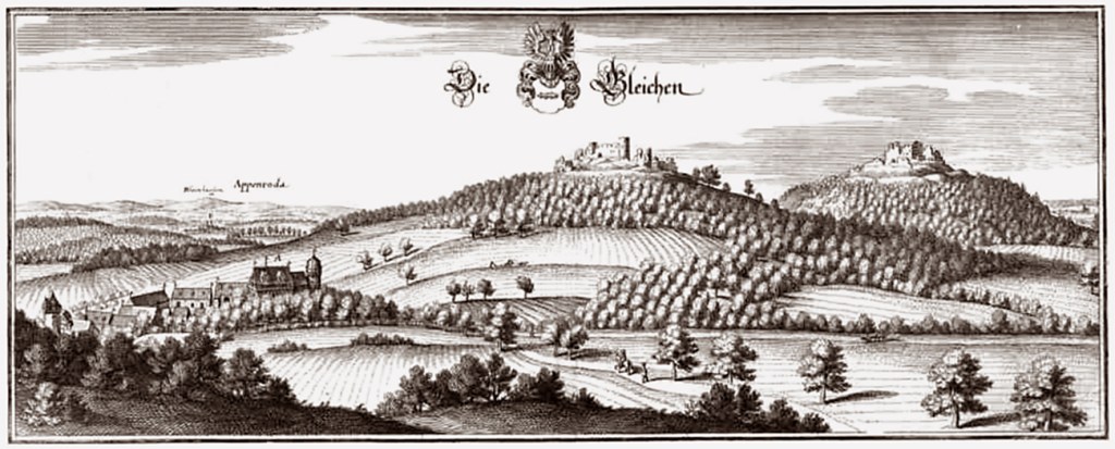Drei Gleichen, Kupferstich von Matthäus Merian