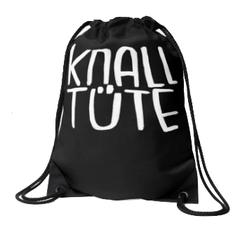 knalltüte, lustiger spitzname, schriftzug auf einem sportbeutel